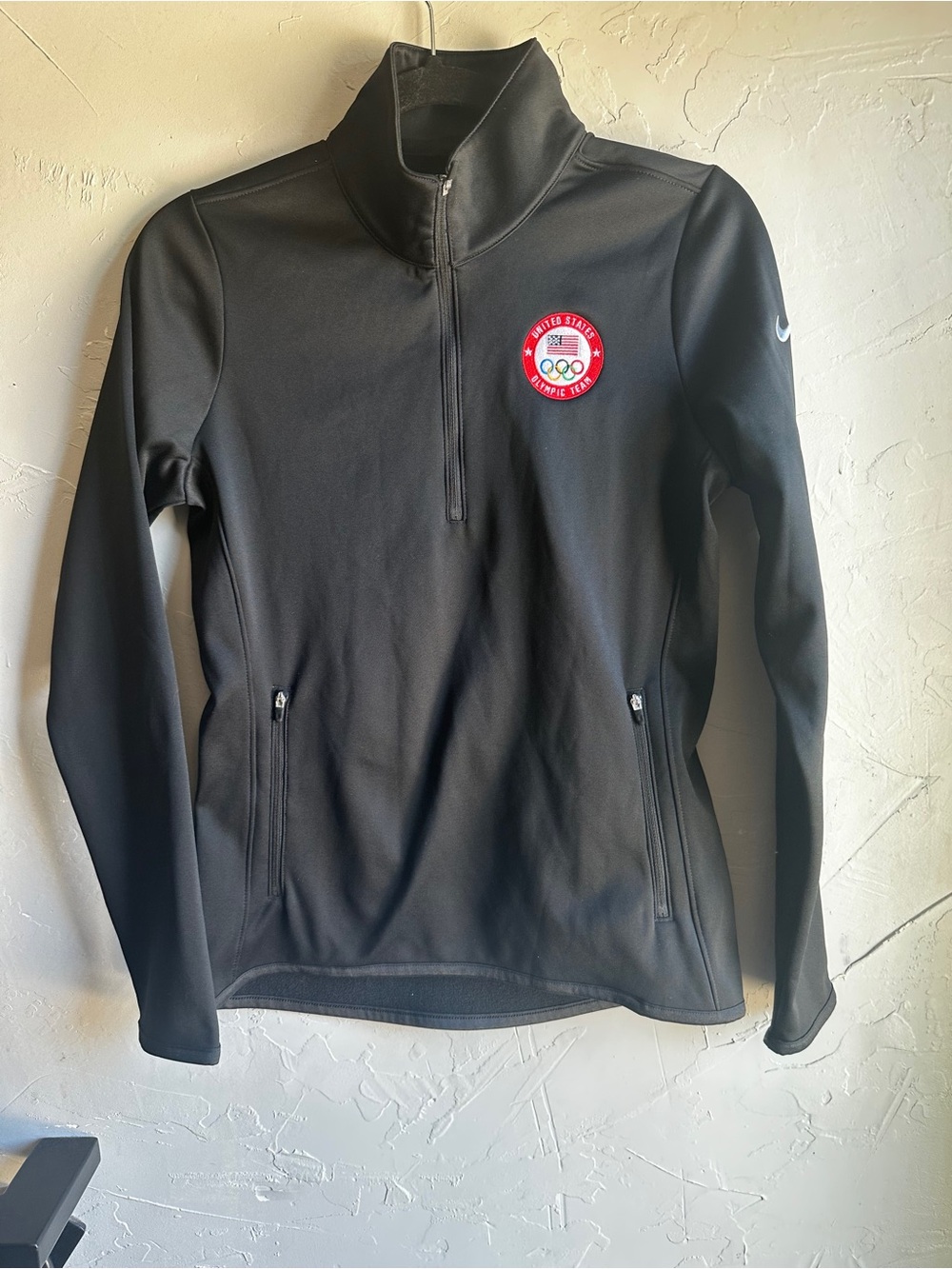 Nike Team USA Olympic‎ Therma-FIT Fleece Quarter Zip Jacket Black Small